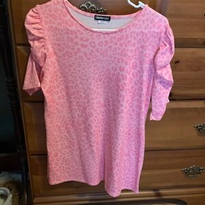 HEIMISH USA Pink Animal Print Short Sleeve Top